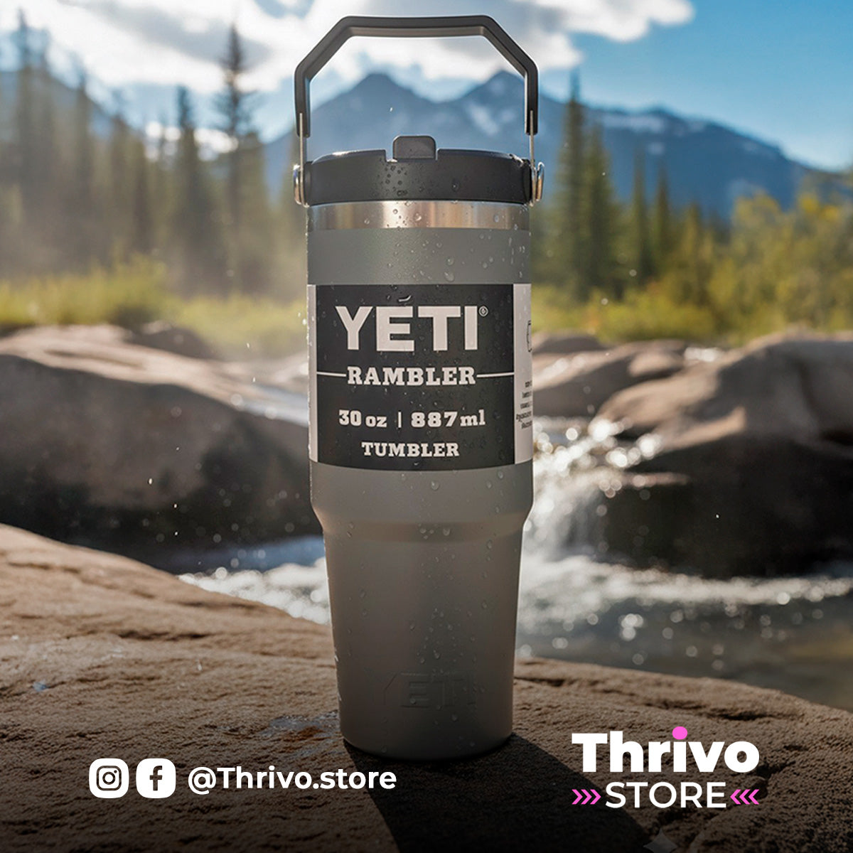 Termo YETI de 30 Oz con agarradero y boquilla, variedad de colores