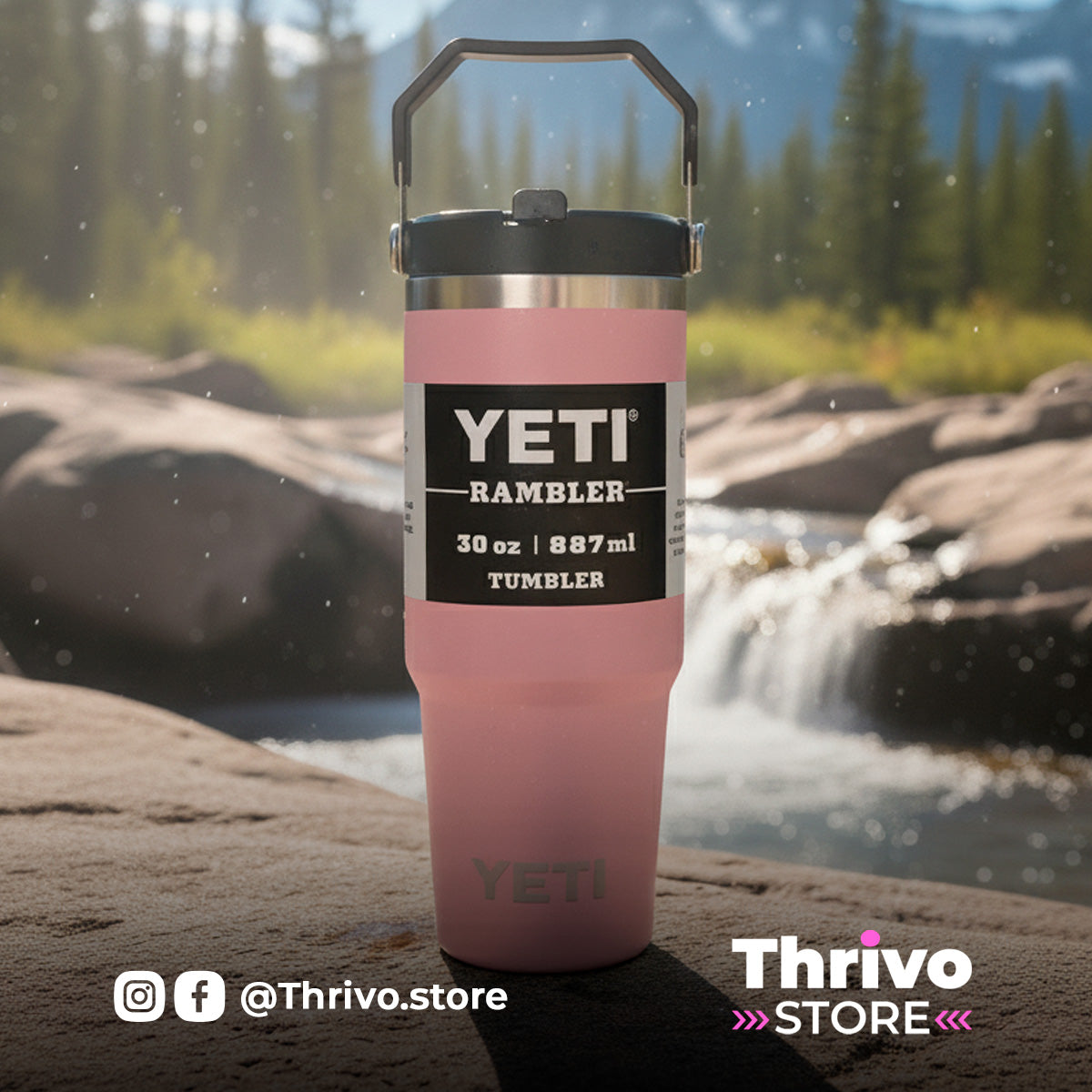 Termo YETI de 30 Oz con agarradero y boquilla, variedad de colores