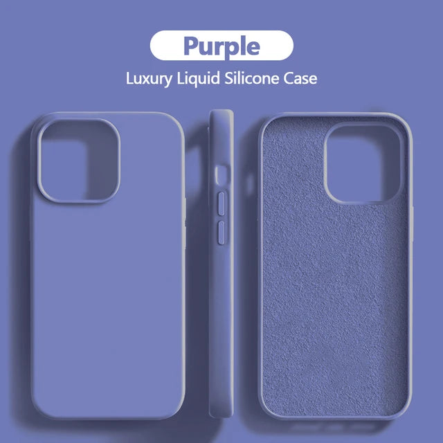 Funda de Silicona Líquida para iPhone – Compatible con iPhone 15, 14, 13, 12, Pro Max