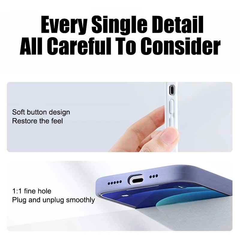 Funda de Silicona Líquida para iPhone – Compatible con iPhone 15, 14, 13, 12, Pro Max