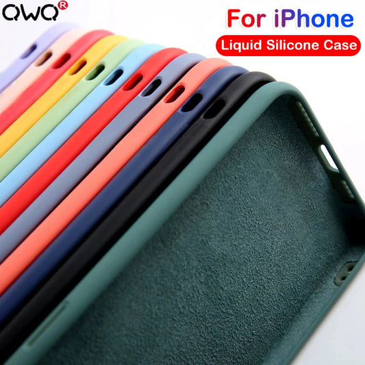 Funda de Silicona Líquida para iPhone – Compatible con iPhone 15, 14, 13, 12, Pro Max
