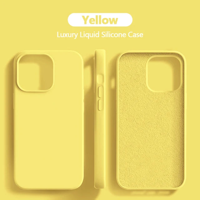 Funda de Silicona Líquida para iPhone – Compatible con iPhone 15, 14, 13, 12, Pro Max