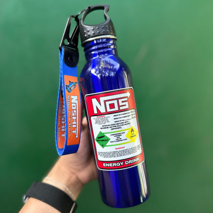 Botella deportiva estilo tanque NOS de óxido nitroso, con y sin llavero - NOSHIT