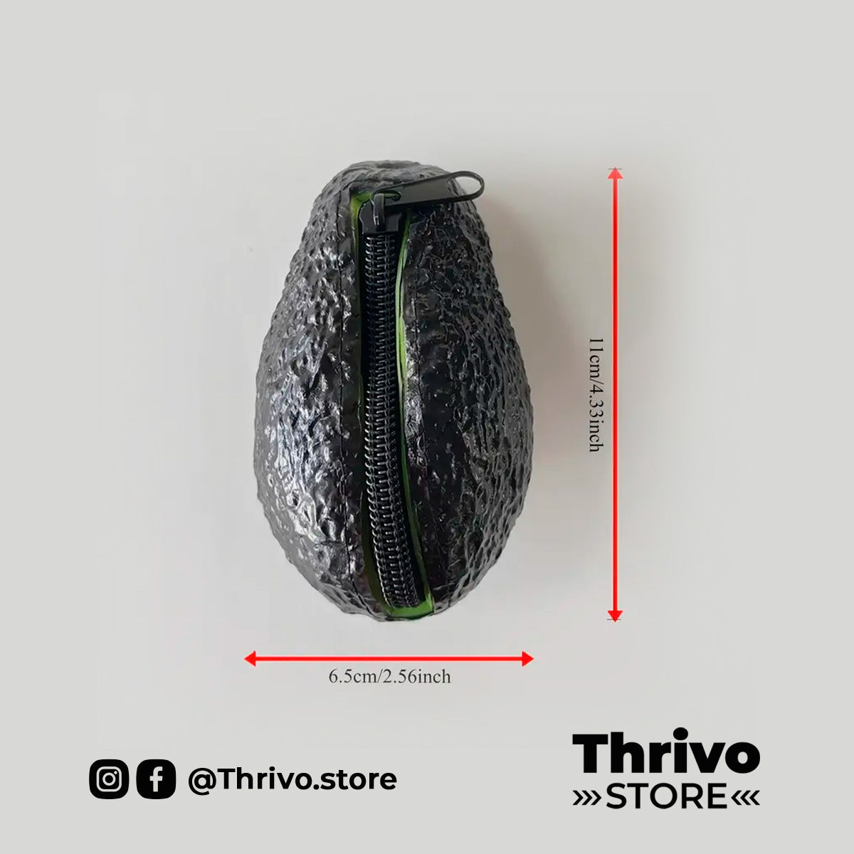 Monedero en forma de aguacate