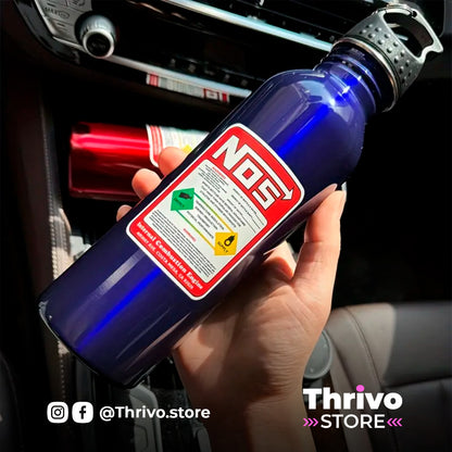 Botella deportiva estilo tanque NOS de óxido nitroso, con y sin llavero - NOSHIT
