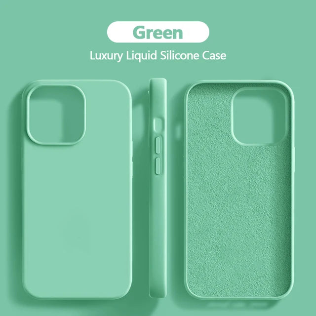 Funda de Silicona Líquida para iPhone – Compatible con iPhone 15, 14, 13, 12, Pro Max